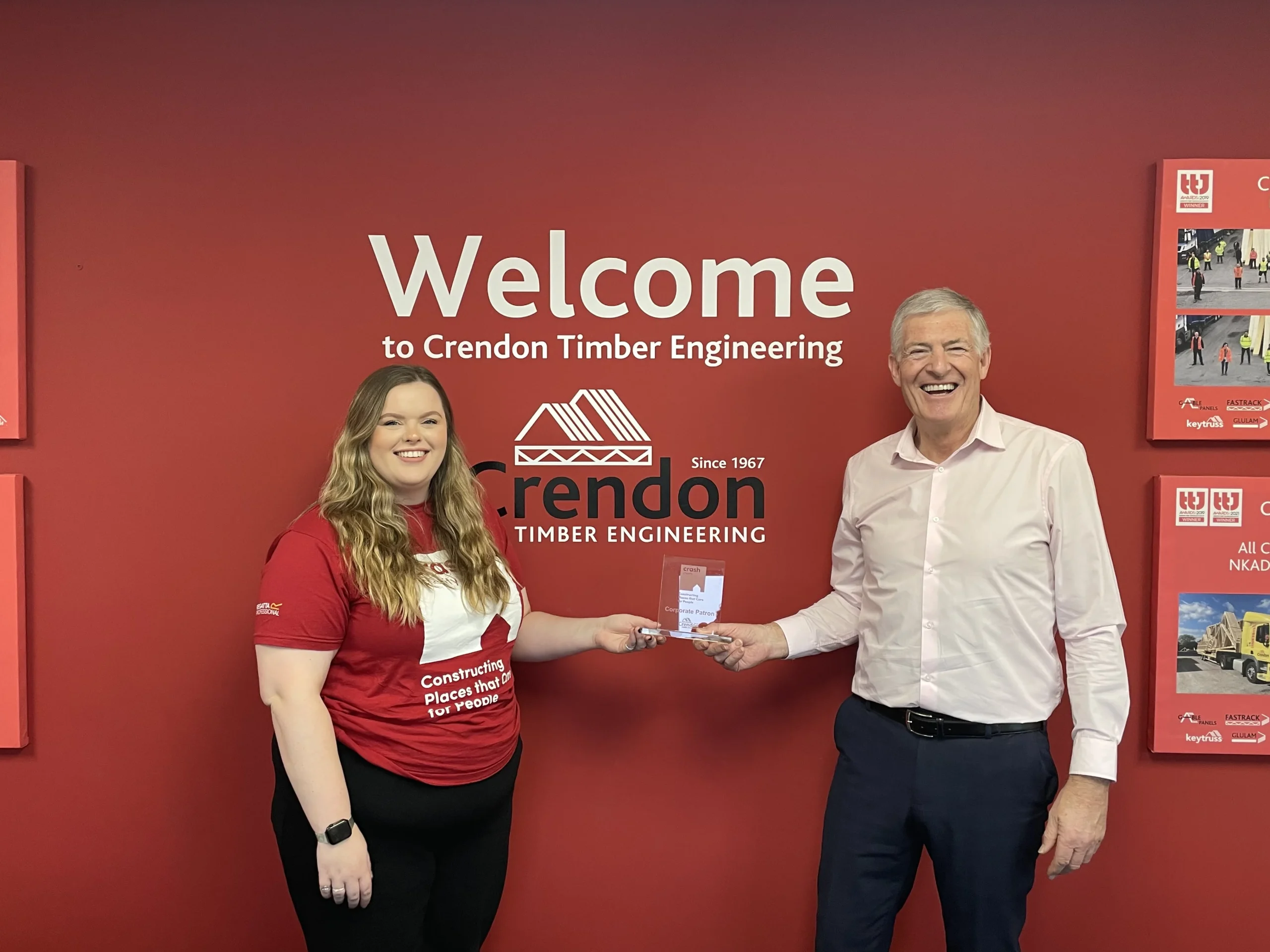 David Wright, our Finance Director, at Crendon Timber Engineering was pleased to welcome Ruth Marsden from the CRASH Charity team to our Head Office in Long Crendon.