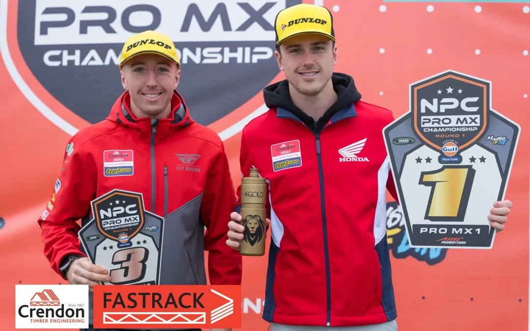 Two men holding a 3rd and 1st sign