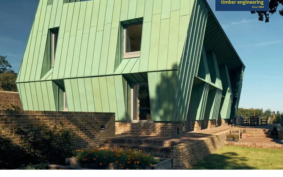 Unique shaped green cladded building