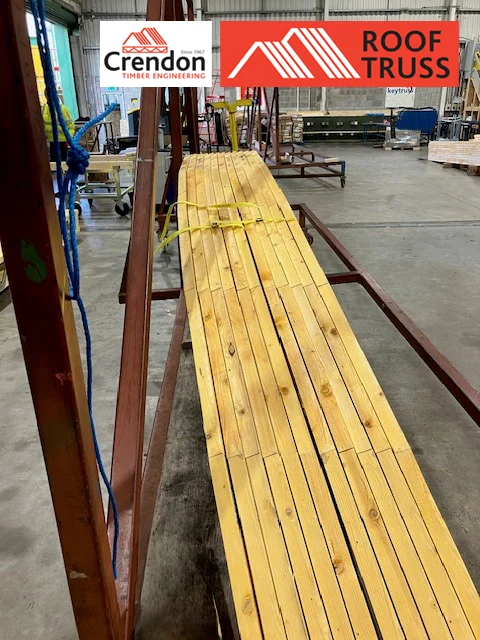 Birds eye view of a curved Roof Truss