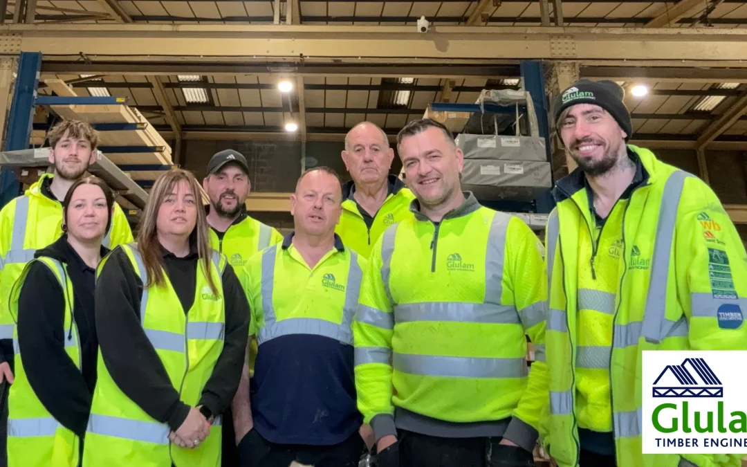 Glulam team wearing hi vis clothing
