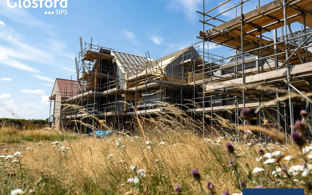 home with scaffolding around