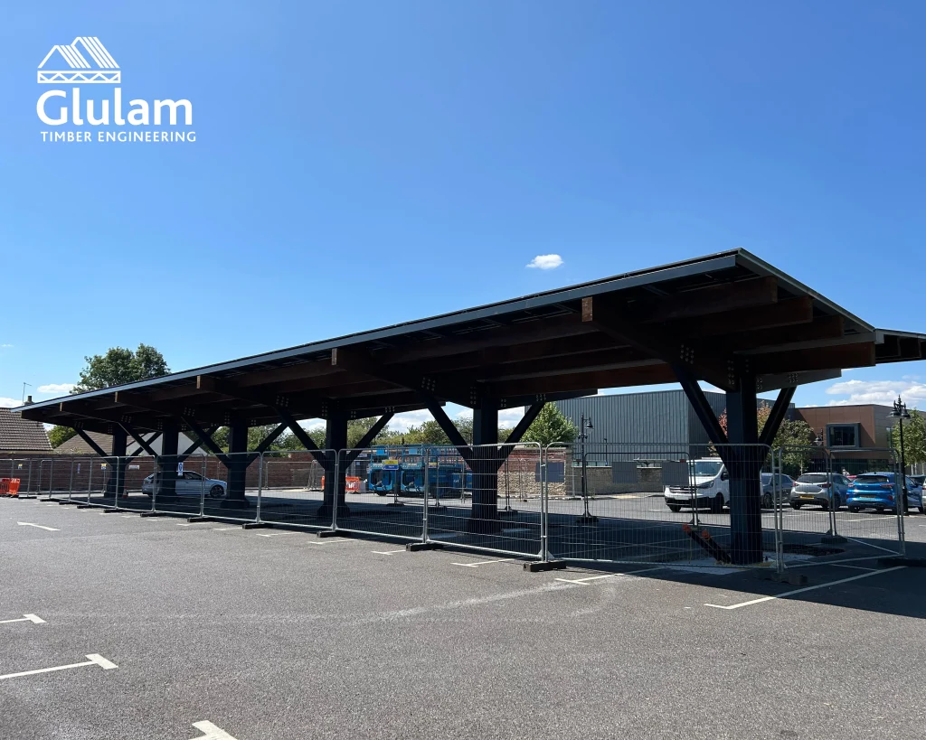 Wooden structure in a car park