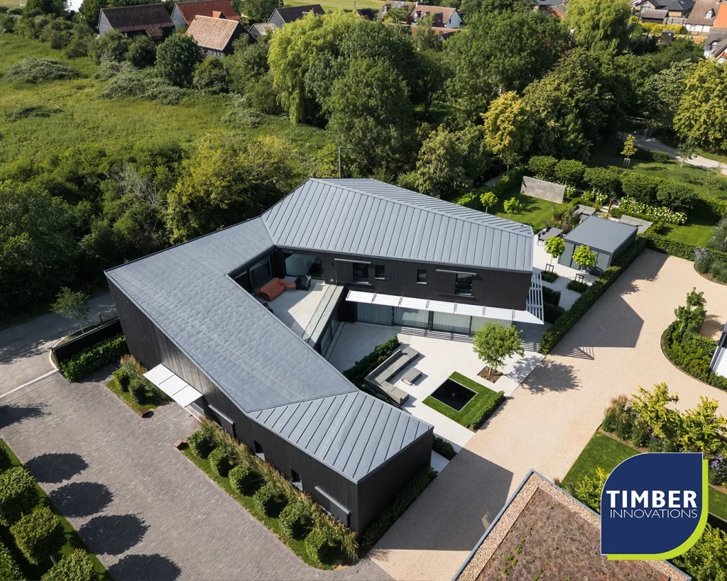 The UK’s first Passivhaus Premium home, arial shot